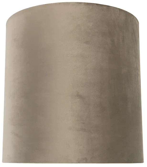 Abajur de catifea gri-maroniu 40/40/40 cu interior auriu