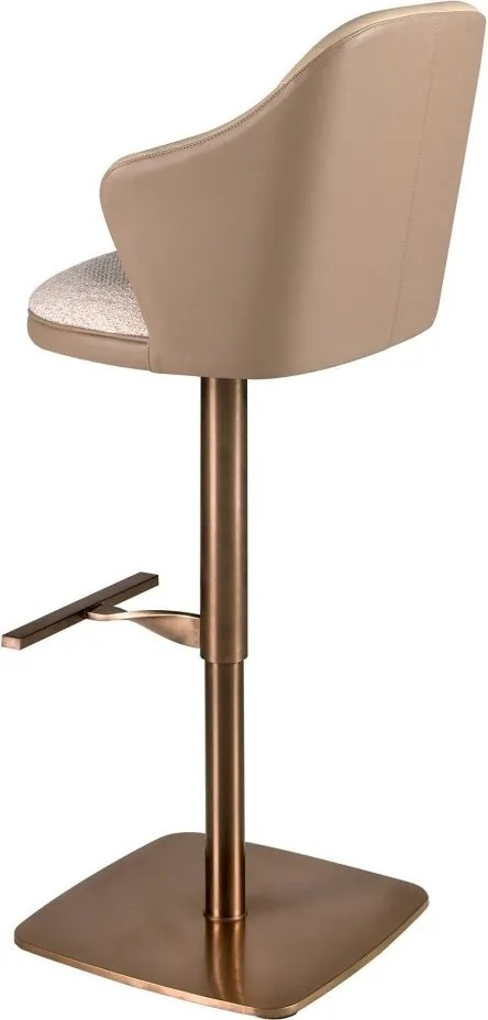 Scaun de bar pivotant cu inaltime reglabila Stool crem/ maro