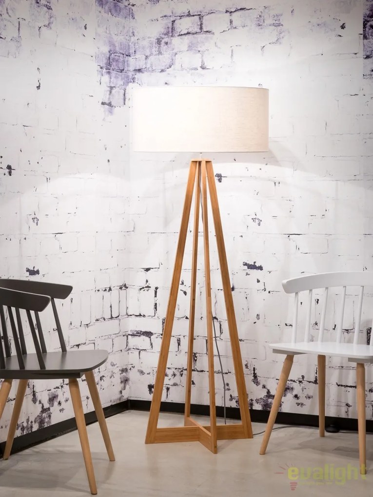 Lampadar realizat din materiale naturale, durabile si ecologice, EVEREST/F alb