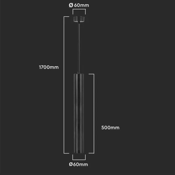 Lustră pe tijă 1xGU10/35W/230V 50 cm neagră