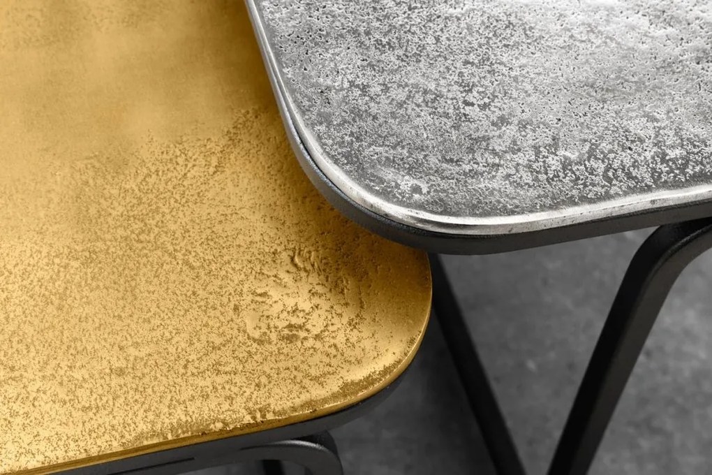 Set de 2 masute de cafea Abstract auriu/ argintiu A-43515 VC