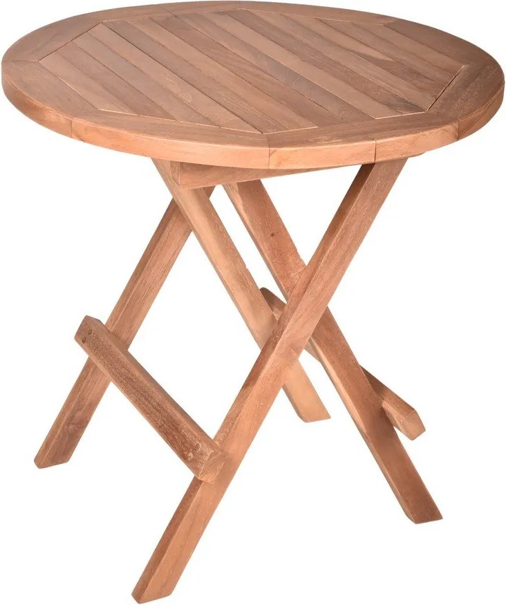 Masă auxiliară de grădină rotundă din lemn de tec ø 50 cm Mitan – Garden Pleasure