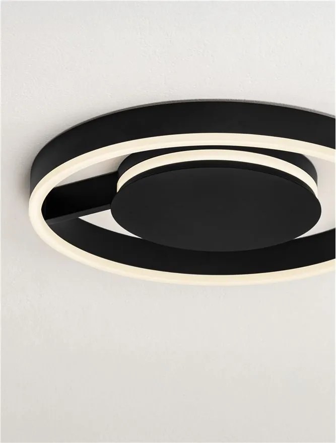 Lustra circulara aluminiu negru LED CCT SIENA 40cm