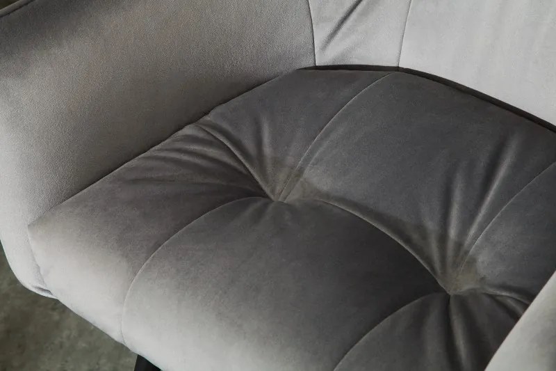 Neînvins Scaun de bar Loft catifea gri argintiu