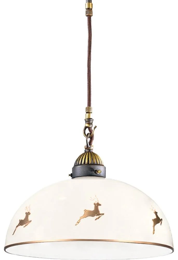 Kolarz 731.30.151 - candelabru suspendat pe cablu NONNA, 1xE27/75W/230V, Ø 30 cm, jeleni aur roz