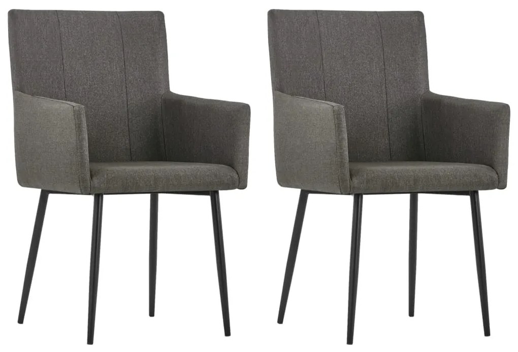 vidaXL Scaune de sufragerie cu cotiere 2 buc țesătură taupe