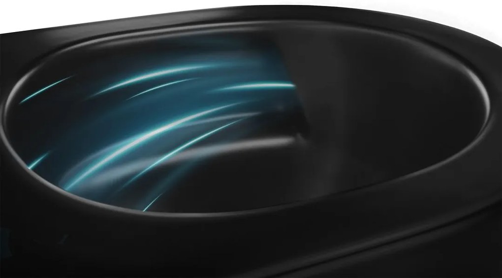 Vas WC suspendabil Rea Carlo Mini Tornado NF negru mat