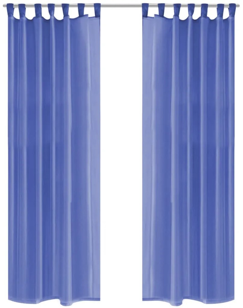 vidaXL Draperii din voal, 2 buc., 140 x 225 cm, albastru regal