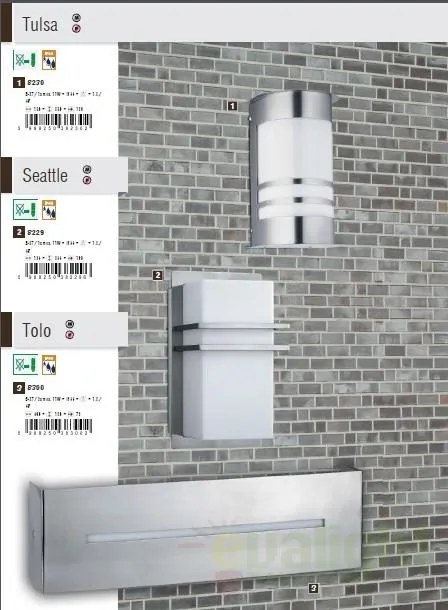 Aplica de perete exterior IP44, dim.15,6x26,6cm, Seattle 8229 RX