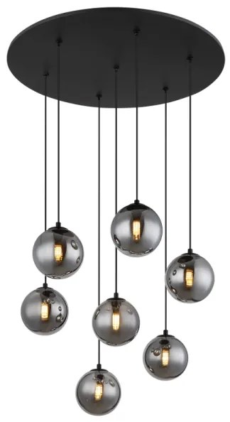 Lustră LED pe cablu Globo 56133-7H RIHA 7xG9/3,5W/230V fumuriu/negru