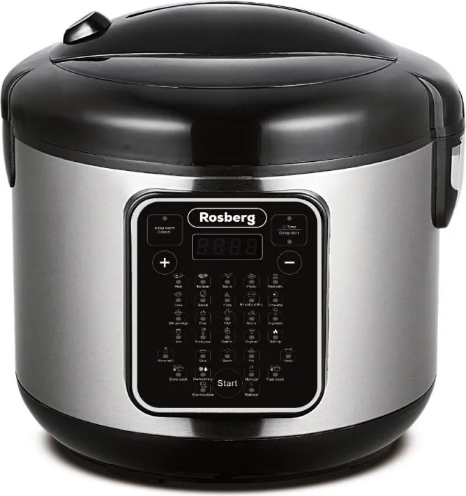 La mâna a doua: Multicooker cu 31 programe Rosberg R51985F5, 780W, 5L, Acoperite antiaderenta, Inox