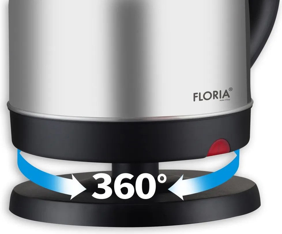 Fierbator electric Floria ZLN4902 Gri, putere 1500W, capacitate 2 L, indicator luminos