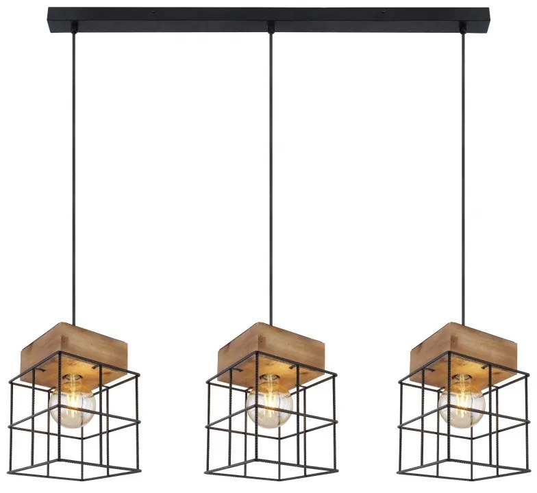 Lustra cu 3 pendule design modern MERRIL lemn 15530-3H GL