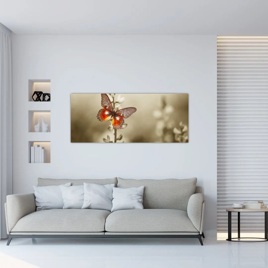Tablou cu fluture (120x50 cm)