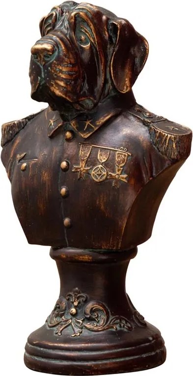 Statuie decorativa bust câine din rășină, H24,5 cm, "Dogporal"