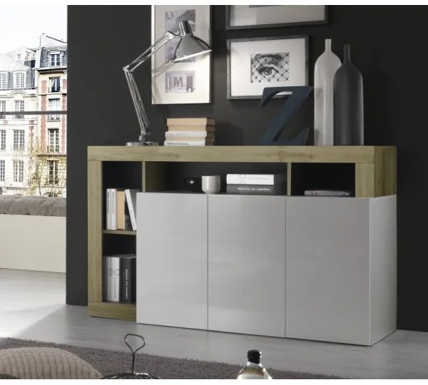 Comodă LENOR alb/maro