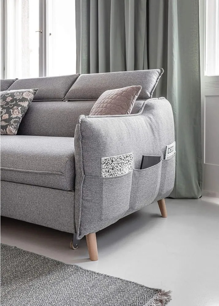 Colțar gri deschis extensibil (cu colț pe partea stângă ) Sweet Harmony – Miuform