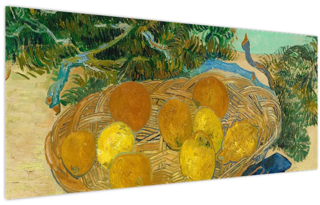 Tablou - Vincent van Gogh, Still Life of  Oranges and Lemons with  Blue Gloves, reproducere (120x50 cm)