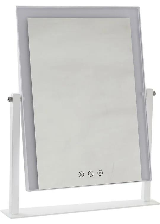 Oglindă led tactilă de birou dkd home decor metal alb (35 x 2 x 45 cm)