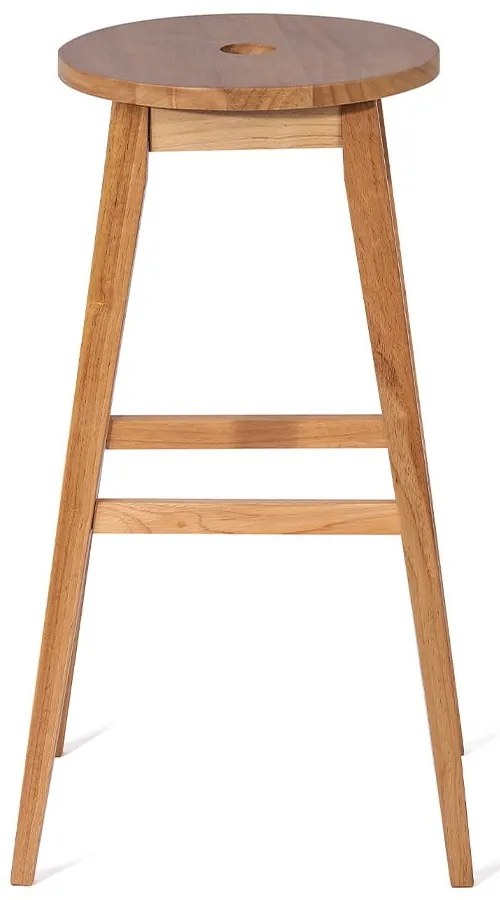 Scaun de bar în culoare naturală din lemn de arbore de cauciuc (înălțime șezut 75 cm) Club – Bonami Essentials