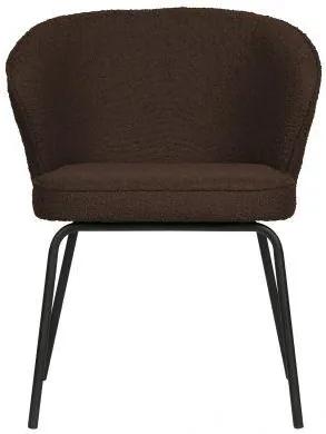 Scaun dining din textil maro inchis Dining Chair Boucle Coffee