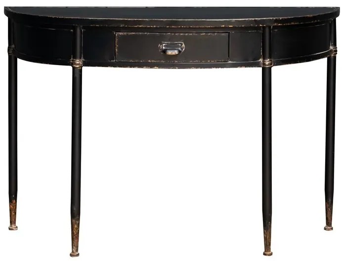 Consola din metal, cu sertar, aspect vintage, Agathe