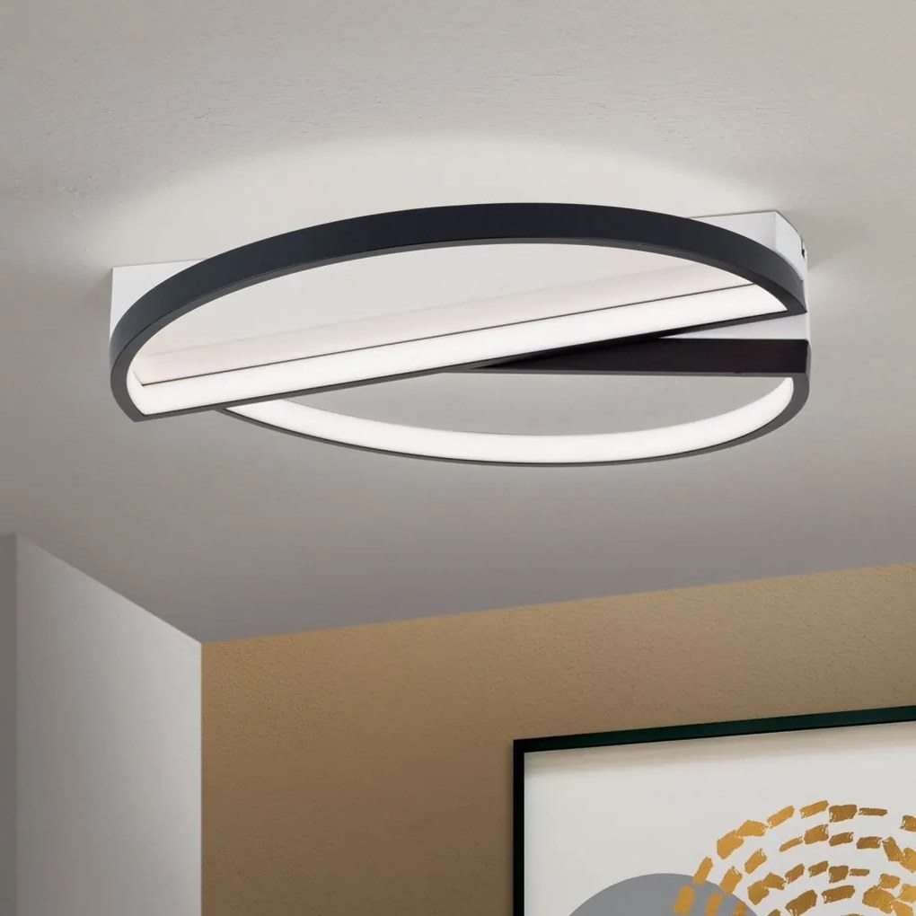 Plafoniera LED moderna design circular OLGA negru/alb