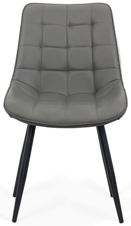 Scaun living gri BUC 206P din piele sintetică și cadru metalic vopsit