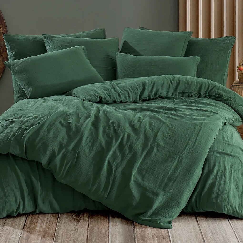 Lenjerie de pat 4Home Moss din muselină , verde, 140 x 220 cm, 70 x 90 cm, 140 x 220 cm, 70 x 90 cm