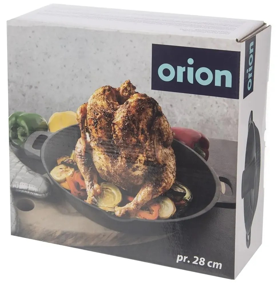 Tigaie cu suport pentru pui Orion Fontă, 28 cm