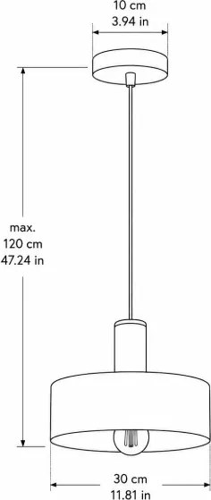 Lustră pe cablu HAKI 1xE27/60W/230V maro/negru