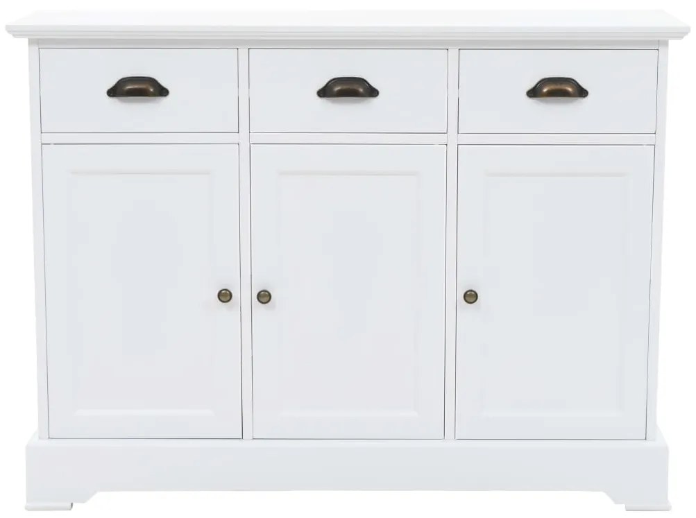 245754 vidaXL Servantă cu 3 uși, 105 x 35 x 77,5 cm, MDF și lemn de pin