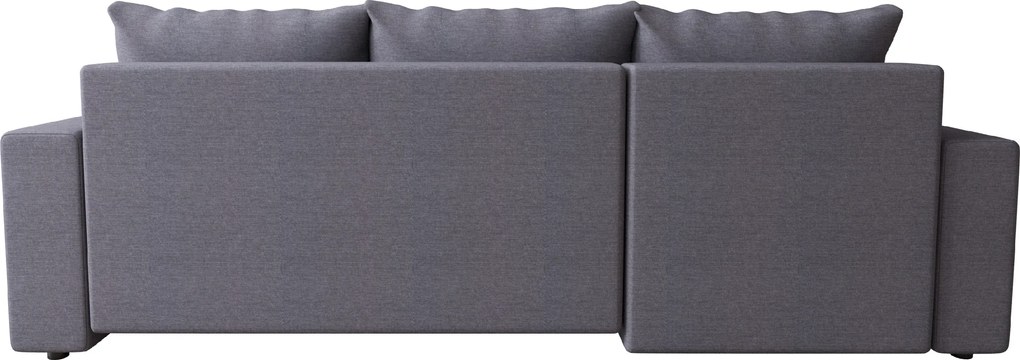 Canapea extensibila reversibila in forma de L NORIX 240x140 cm, gri inchis cu raft + 2 pernute GRATUIT