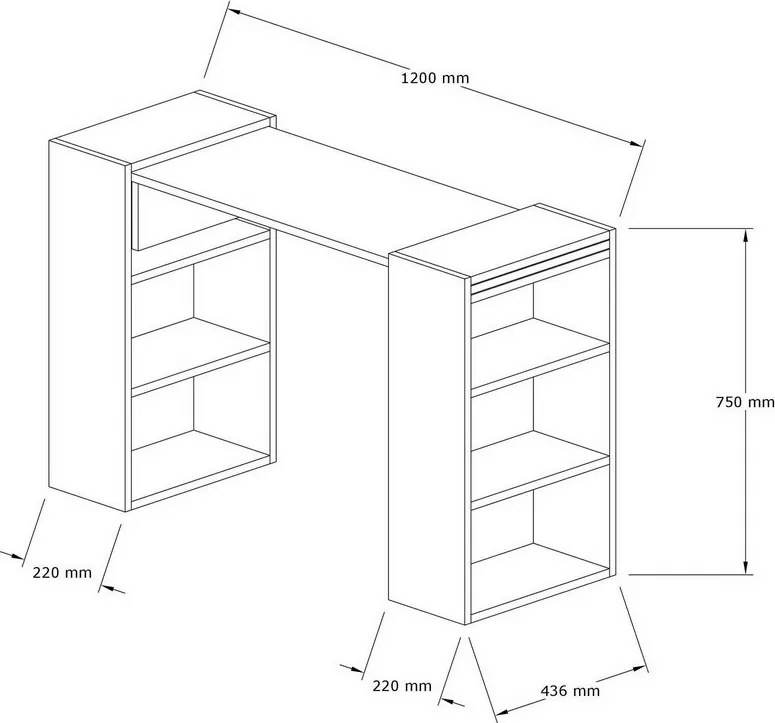 Biro Handy Walnut and White