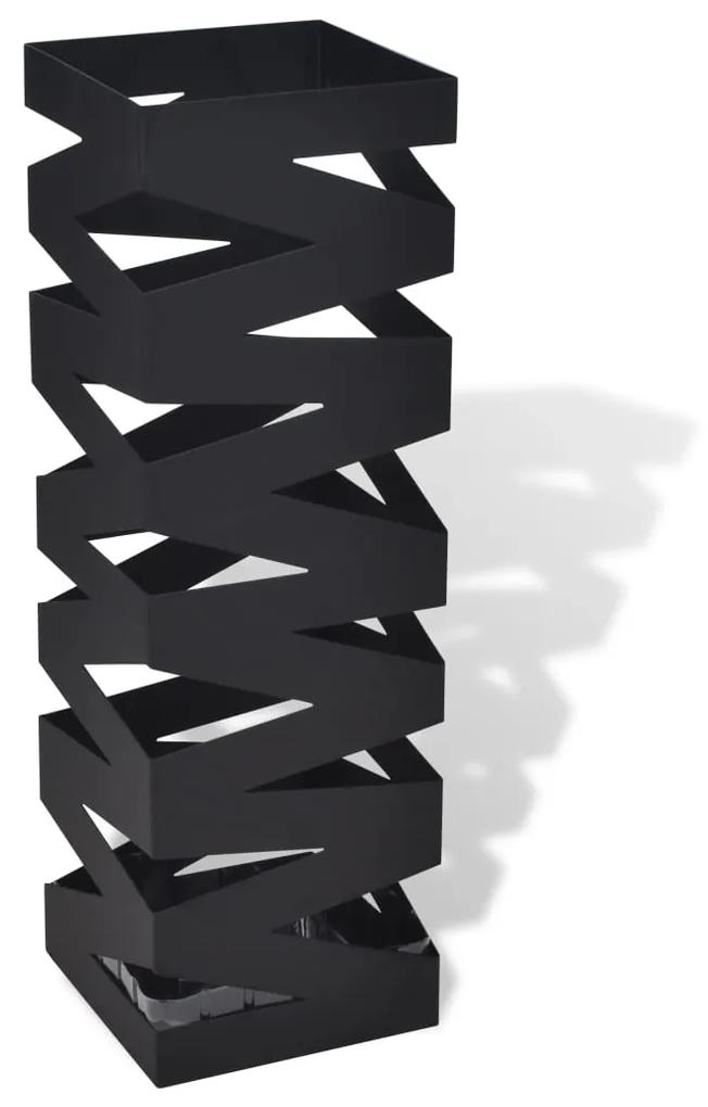 Suport pentru umbrele, patrat, depozitare bastoane, alb, 48,5 cm, otel Negru, 1, Model 9, 1