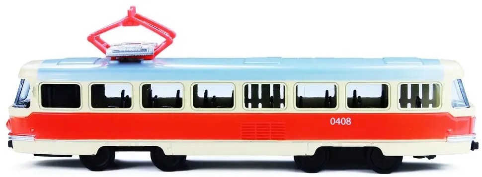 Tramvai unic din metalic Tatra T3, 16cm - cu tragere