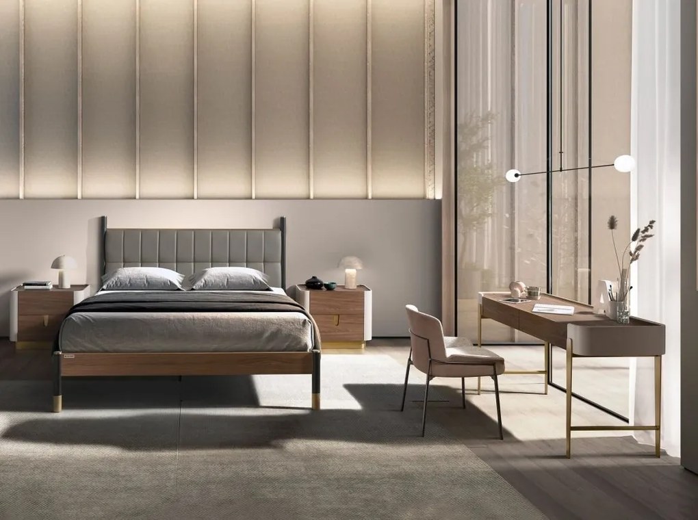 Noptiera deosebita design LUX Walnut-Bej