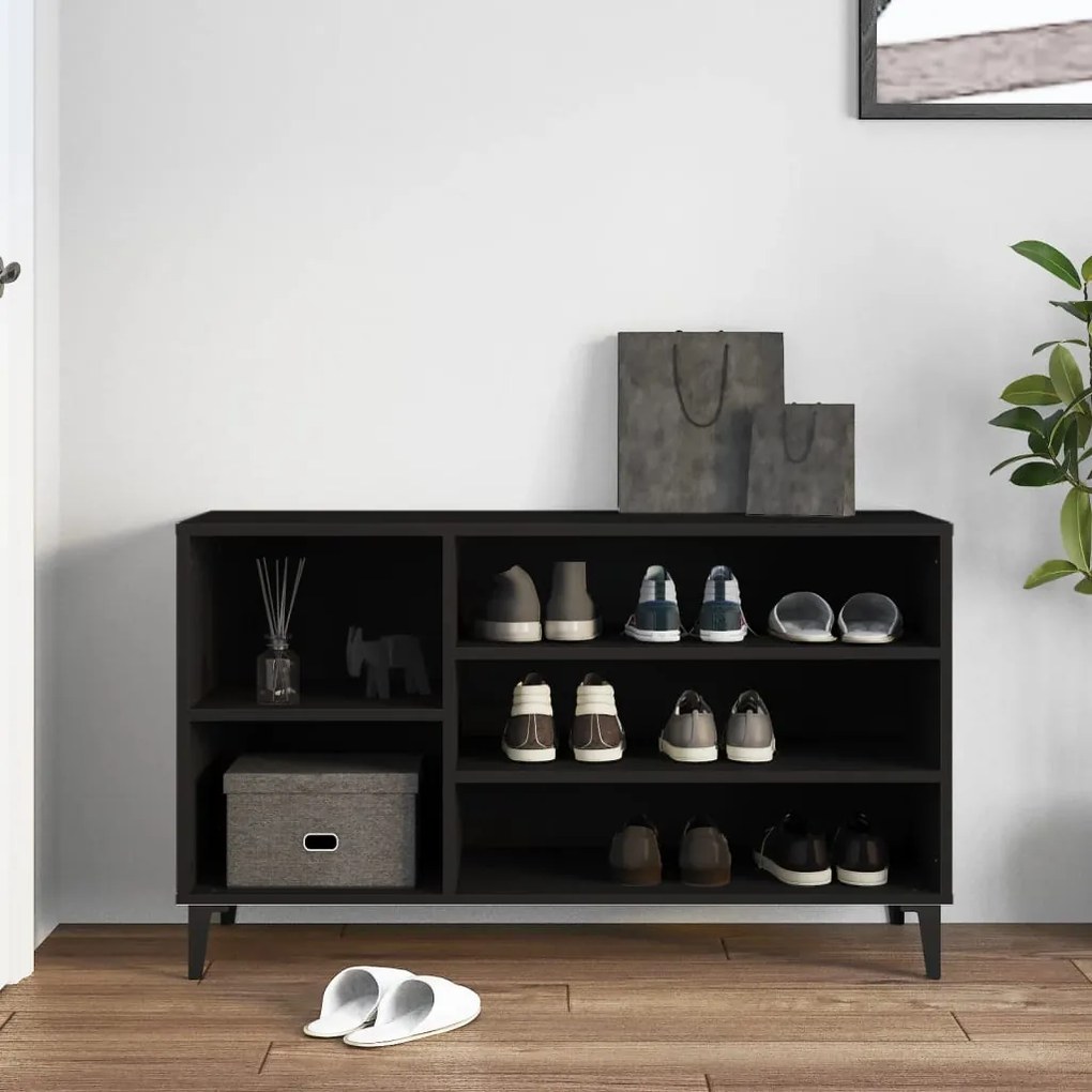 Pantofar, negru, 102x36x60 cm, lemn compozit 1, Negru