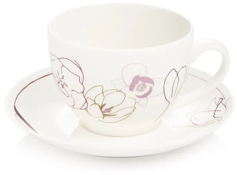Set de 2 cești cu farfurie Tescoma myCOFFEE, Blossoms