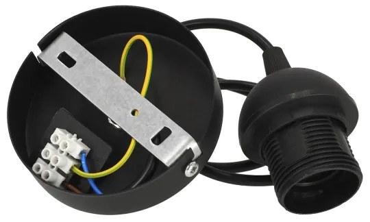 Lustră suspendată pe cablu SARTA 1xE27/60W/230V negru/jută