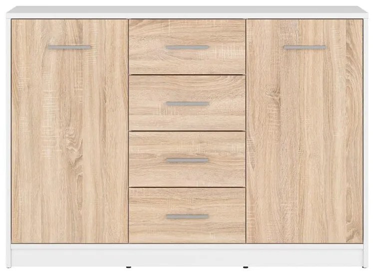 Comodă Nepo Plus 6 (alb + stejar sonoma) . 1098297