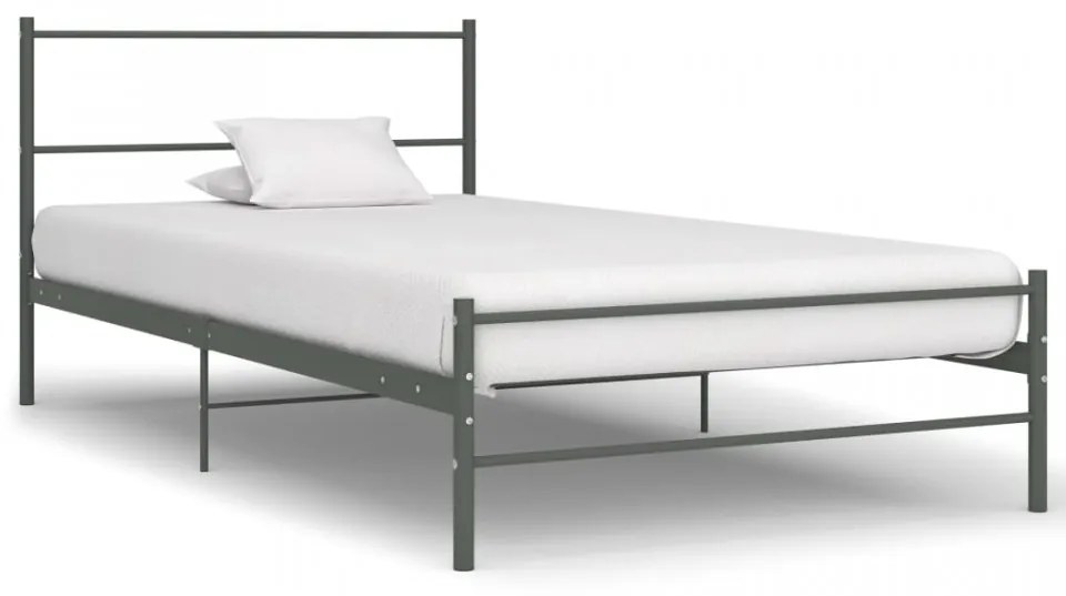Cadru de pat, gri, 90 x 200 cm, metal