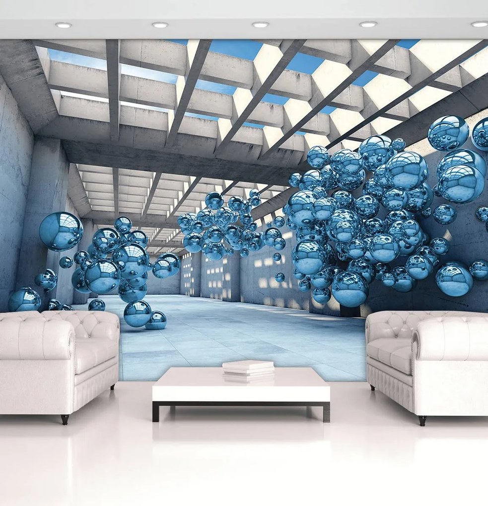 Fototapet - Modernism 3D albastru (152,5x104 cm)