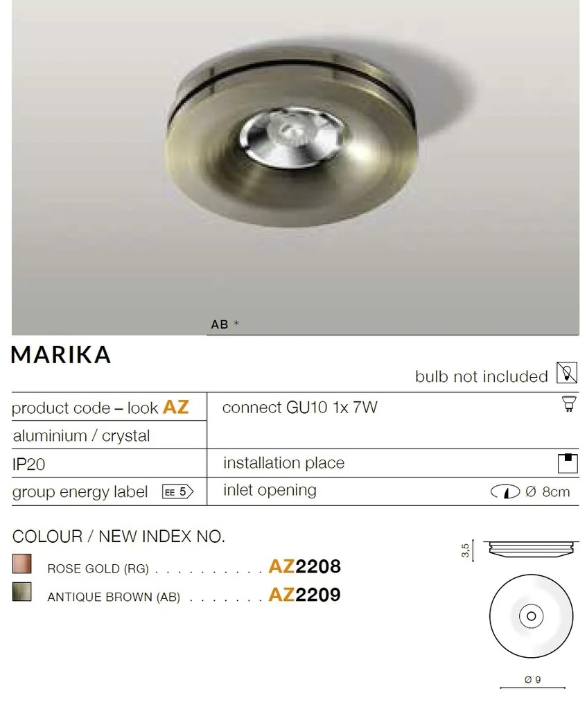 Spot incastrat tavan/plafon MARIKA ROSE GOLD