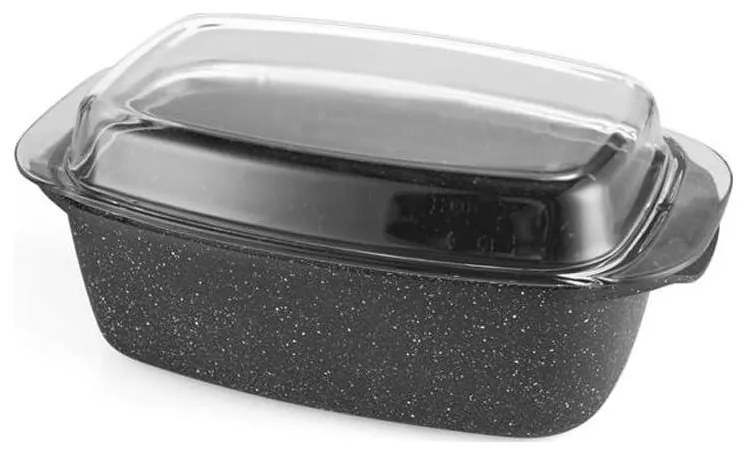 Tavă pentru cuptor cu capac 32 x 20 x 11 cm, neagră