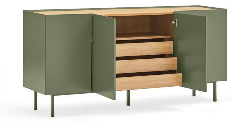 Comodă Teulat Arista, lățime 165 cm, verde