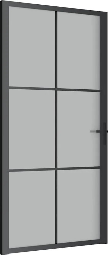 vidaXL Ușă de interior, 102,5x201,5 cm, Negru, sticlă mată și aluminiu
