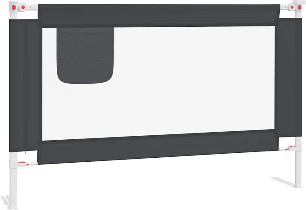 vidaXL Balustradă de protecție pat copii, gri închis, 120x25 cm textil