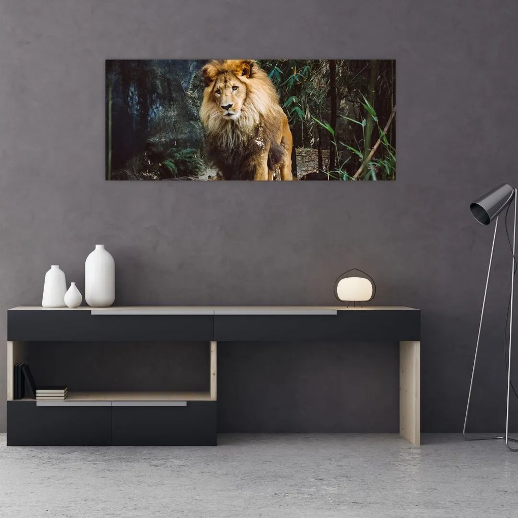 Tablou cu leu în natură (120x50 cm)