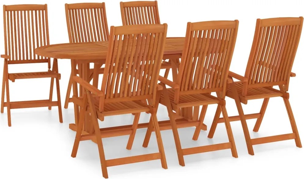 vidaXL Set mobilier de grădină, 7 piese, lemn masiv de eucalipt